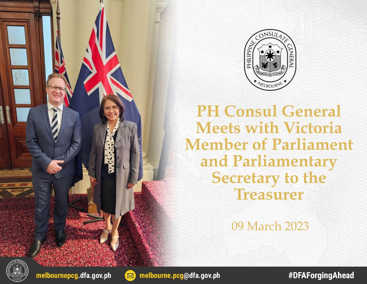 PH Consul General Meets with Victoria Member of Parliament and Parliamentary Secretary to the Treasurer